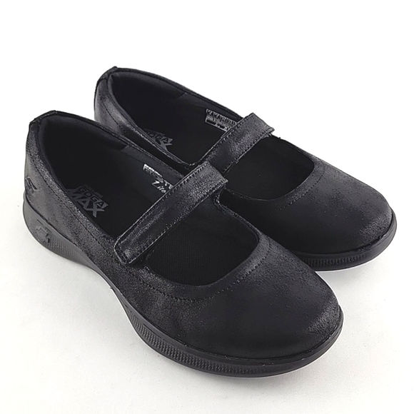 Skechers Gostep Lite Women's Black Mary Jane Flat Shoes Textile Lightweight Sz 5 - Picture 2 of 16